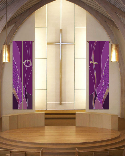 bramante Lent Cross & Crown of Thorns Printed Banners