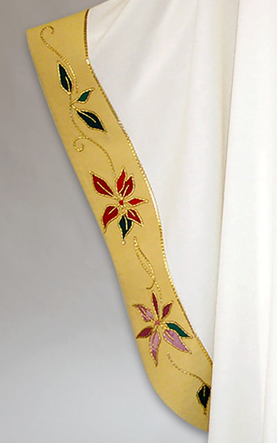 Bramante Peripheral Band Poinsettia Christmas Chasuble