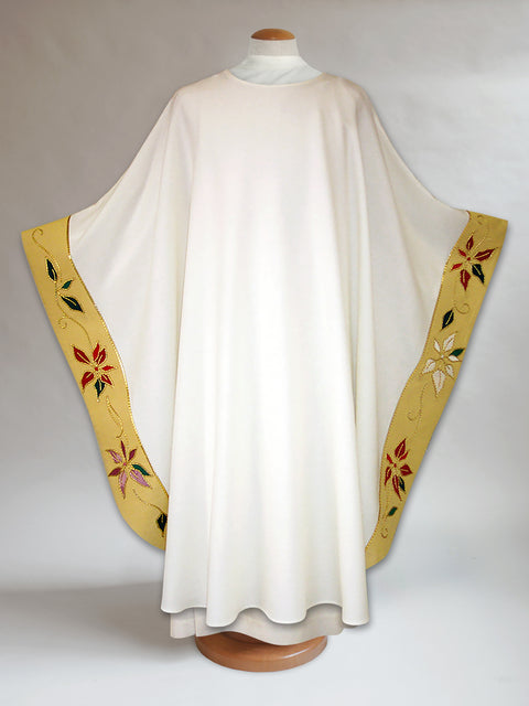 bramante Peripheral Band Poinsettia Christmas Chasuble