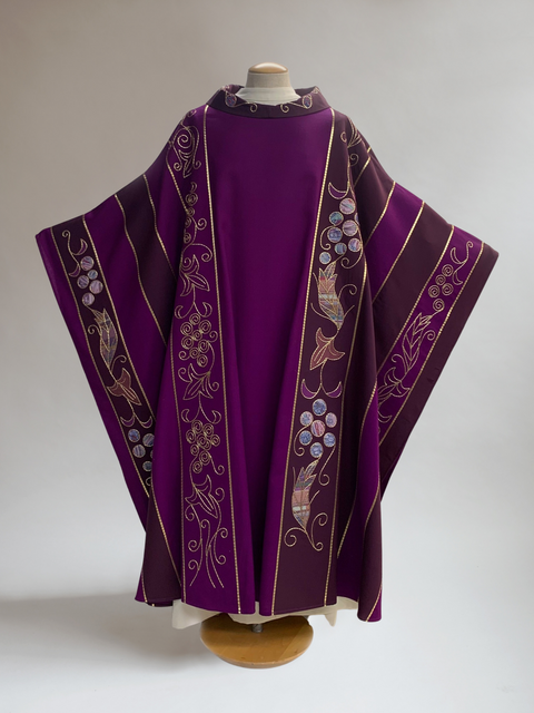 bramante Purple Festive Eucharistic Sample Chasuble