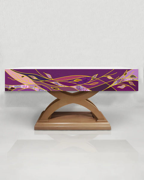 bramante Purple Foliage Altar Frontal for Advent & Lent