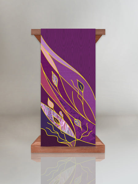 bramante Purple Foliage Lectern/Pulpit Hanging for Advent & Lent