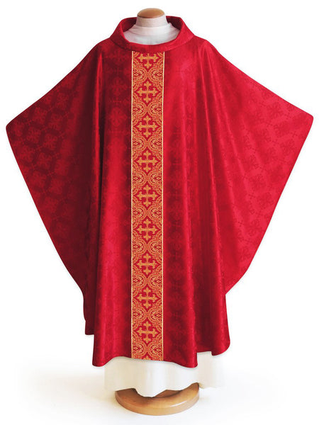 bramante Sample Francis Classic Lucia Red & Brocade Red Chasuble