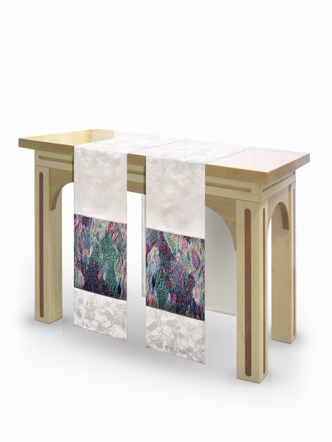 bramante The Francis Classic Bella White & Monet Green Altar Scarves