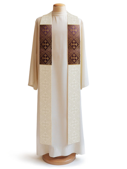Bramante The Francis Classic Cross Ecru & Brocade Burgundy Collection