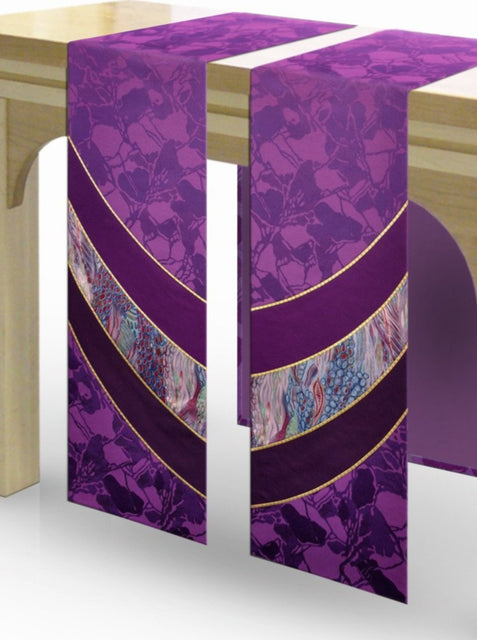 Bramante The Francis Curvilinear Bella Purple & Monet Purple Altar Scarves