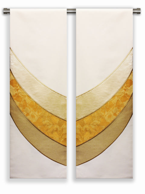 Bramante The Francis Curvilinear Simone White & Bella Gold Altar Scarves