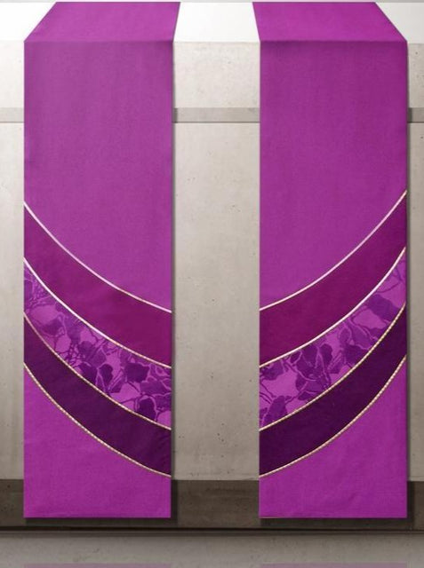 Bramante The Francis Curvilinear Vista Purple & Bella Purple Altar Scarves