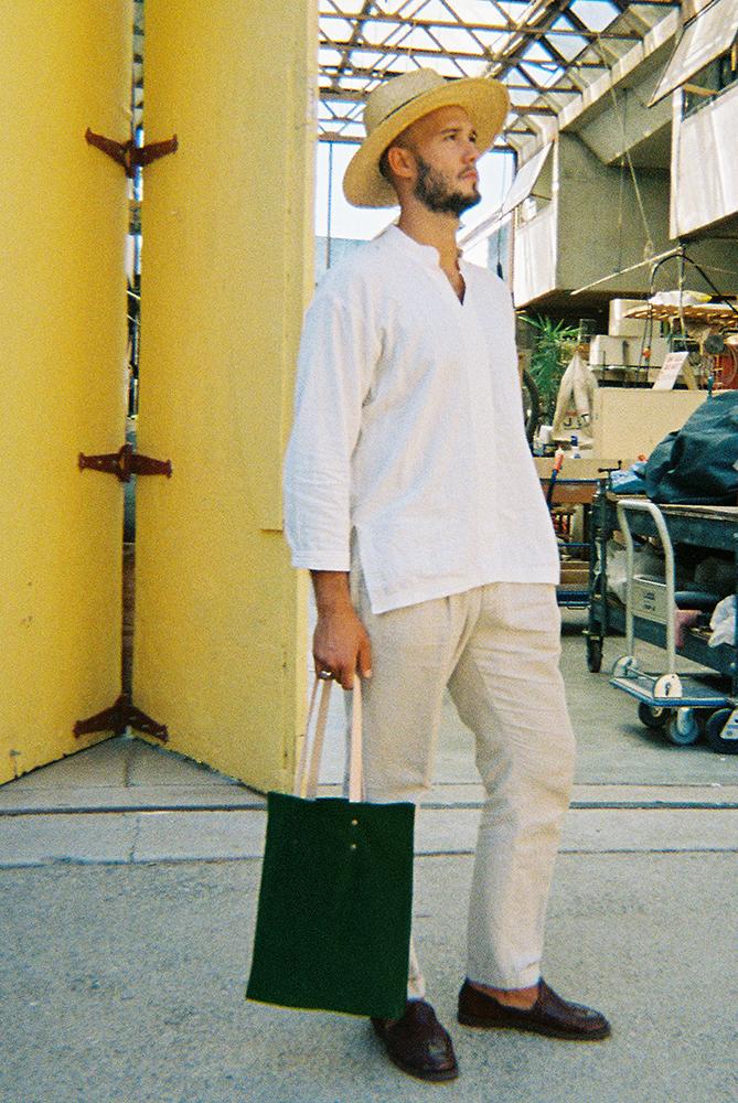 Branco Lisboa Tote Green Suede