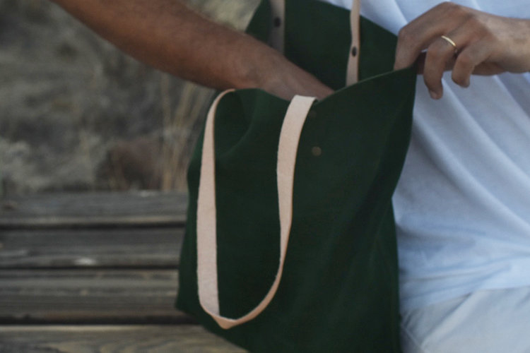 Branco Lisboa Tote Green Suede