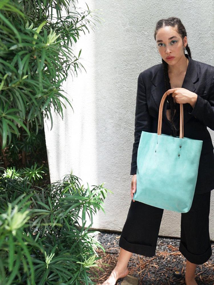 Branco Lisboa Tote Mint Suede