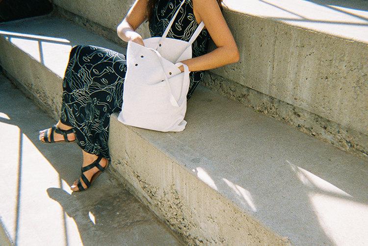 branco Lisboa Tote White Suede