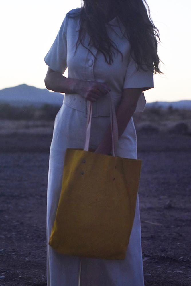 Branco Lisboa Tote Yellow Suede