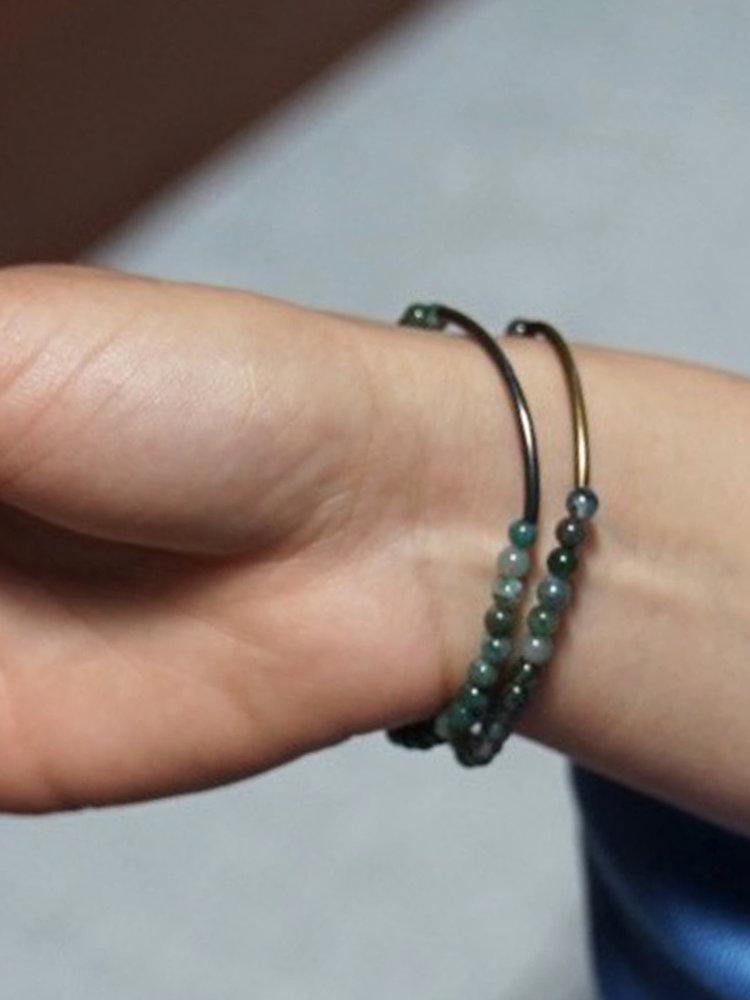 Branco Tubular Green Agate