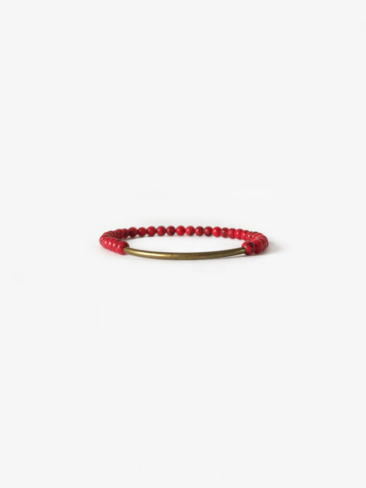 Branco Tubular Red Howlite