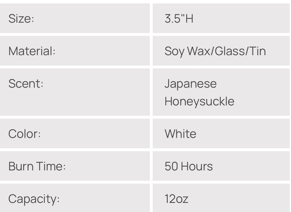 Brando Botanical Wax Candle | Japanese Honeysuckle