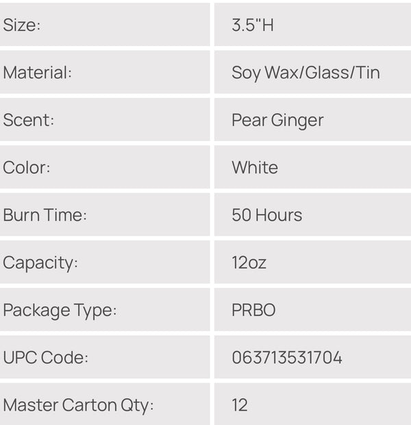 Brando Botanical Wax Candle | Pear & Ginger