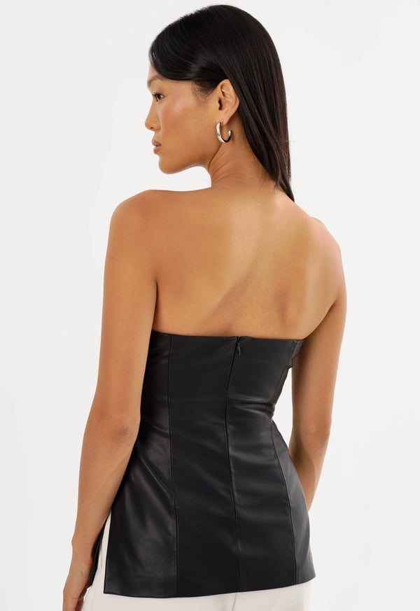 Brando Juni Faux Leather Top