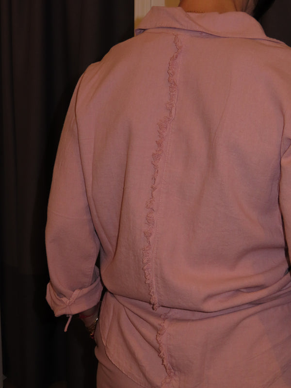 Brando Leo Linen Shirt | Dusty Rose