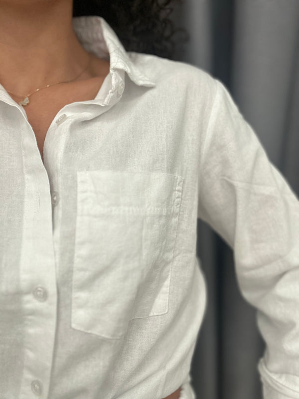 Brando Leo Linen Shirt | White