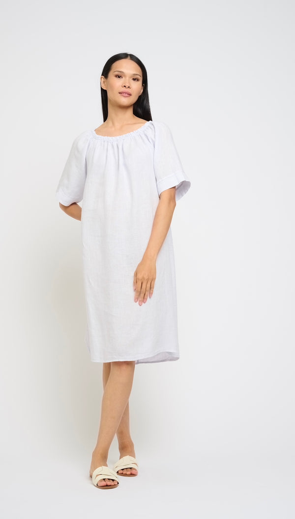 brando Michelle linen dress | powder