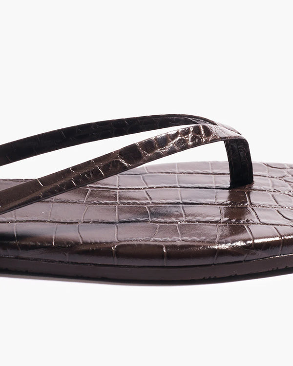 Brando Square Toe Lily Sandals | Carob Croc