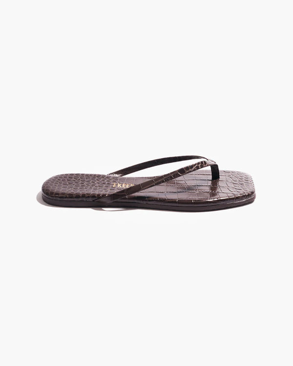 Brando Square Toe Lily Sandals | Carob Croc
