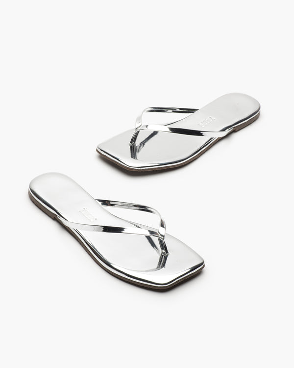 Brando Square Toe Lily Sandals | Chrome Mirror