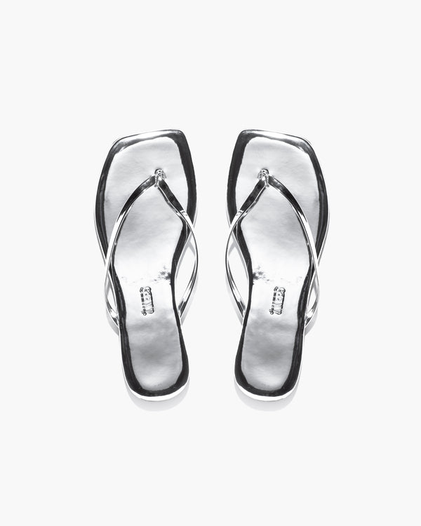 brando Square Toe Lily Sandals | Chrome Mirror