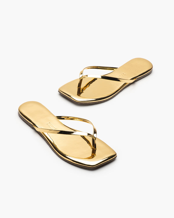 Brando Square Toe Lily Sandals | Gold Mirror