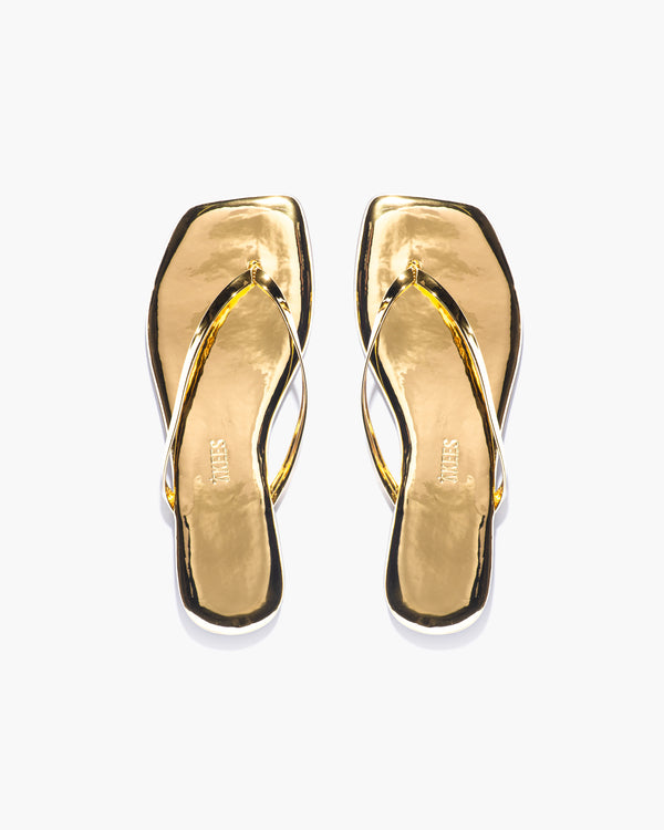 brando Square Toe Lily Sandals | Gold Mirror