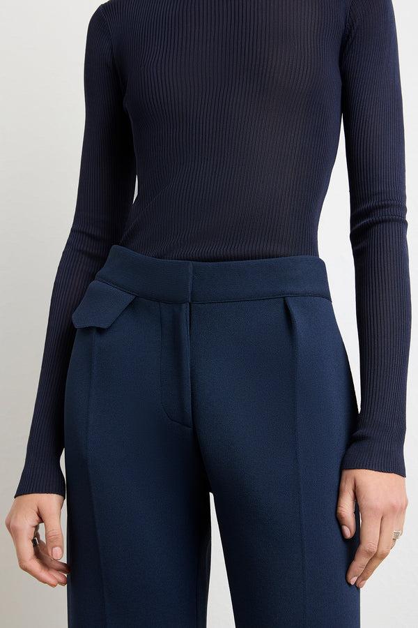 Brandon Maxwell The Cecily Knit Trouser In Navy