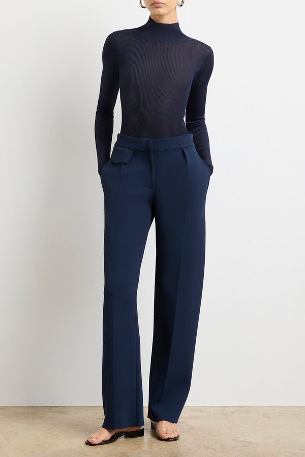 brandon maxwell The Cecily Knit Trouser in Navy