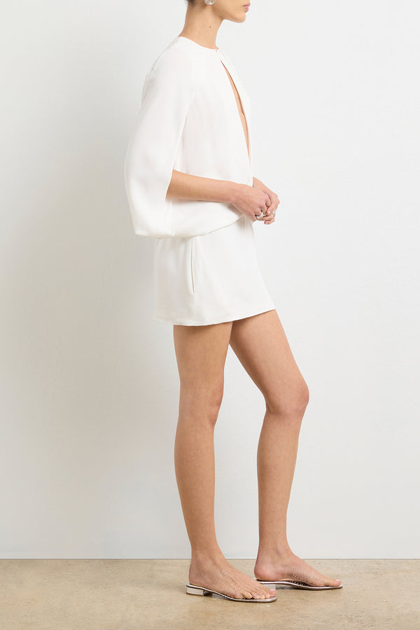 Brandon Maxwell The Edith Mini Cape Dress In White