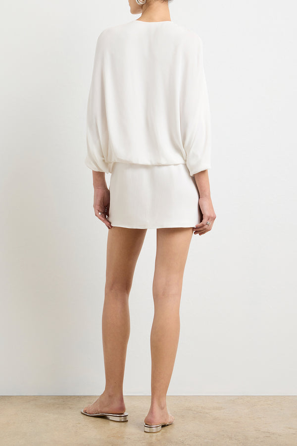 Brandon Maxwell The Edith Mini Cape Dress In White