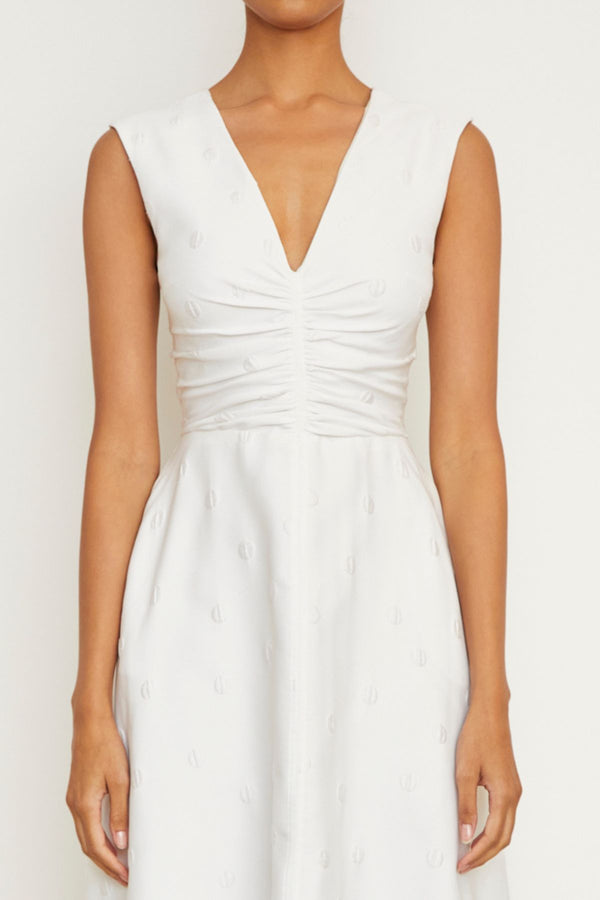 brandon maxwell The Eliza Dress in White Polka Dot