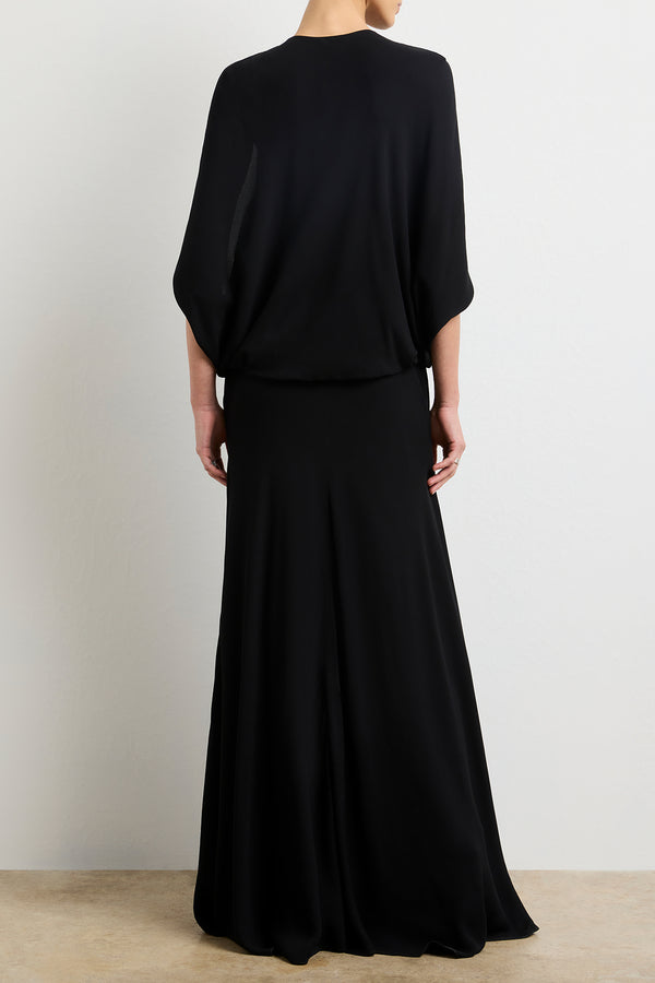 Brandon Maxwell The Jillian Cape Dress In Black