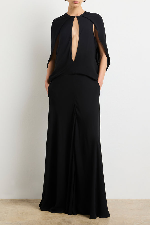 brandon maxwell The Jillian Cape Dress in Black