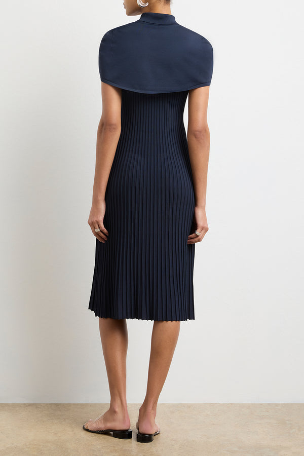 Brandon Maxwell The Joyce Midi Polo Dress In Navy