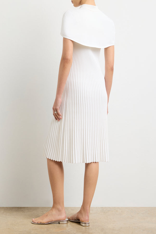 Brandon Maxwell The Joyce Midi Polo Dress In White