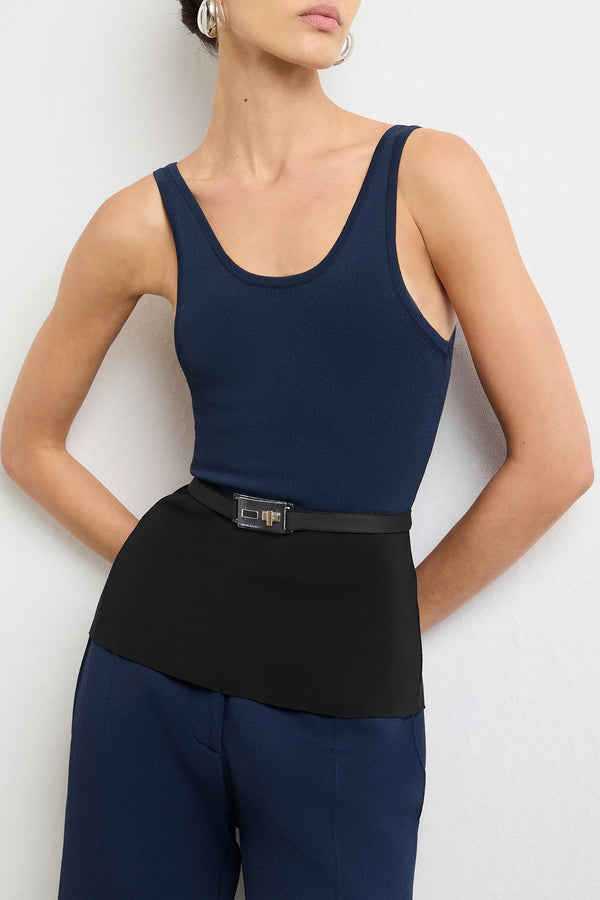 brandon maxwell The Julia Tank in Navy and Black