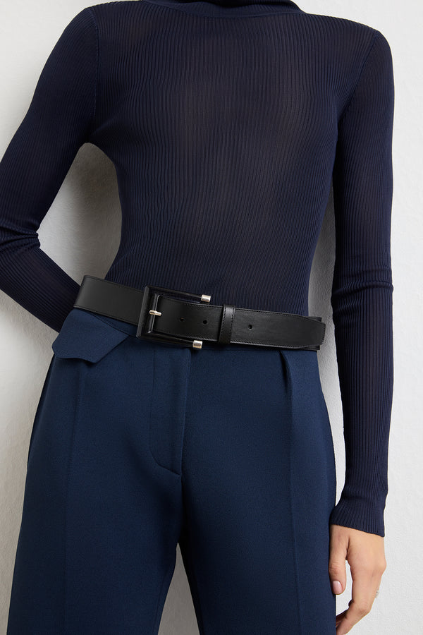 Brandon Maxwell The Leather Belt In Black