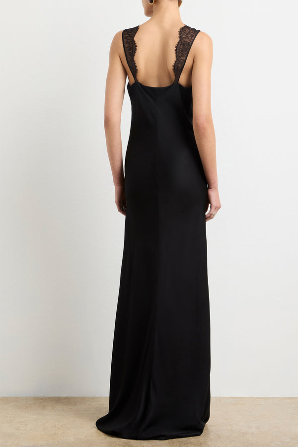 Brandon Maxwell The Malone Slip Gown In Black