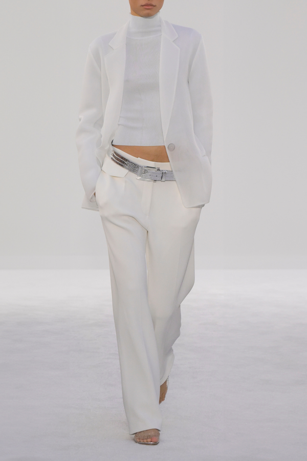 brandon maxwell The Pearl Neoprene Jacket in White