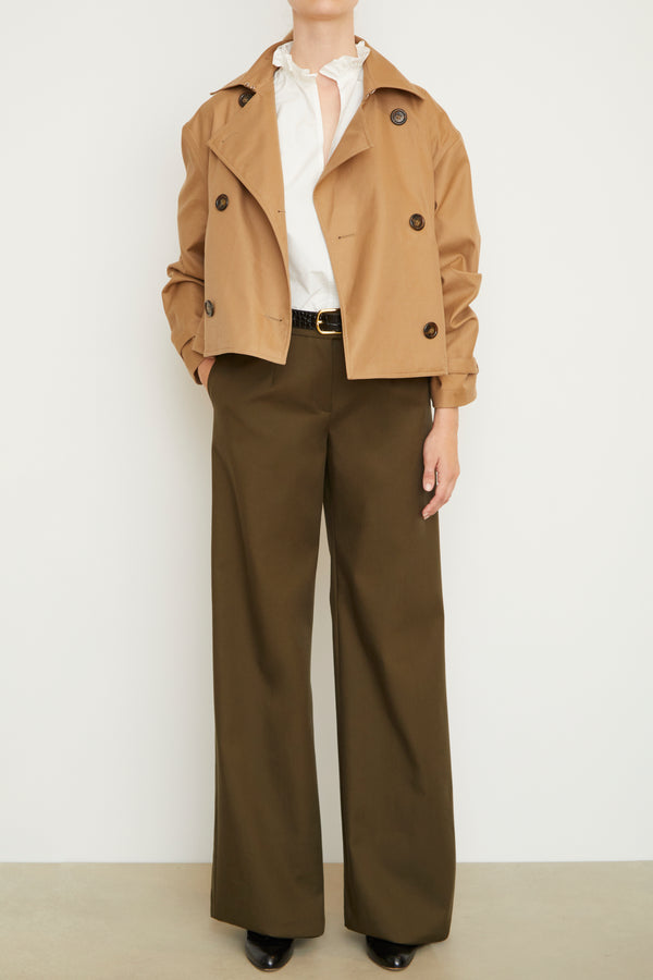 Brandon Maxwell The Vivienne Cropped Trench In Tan