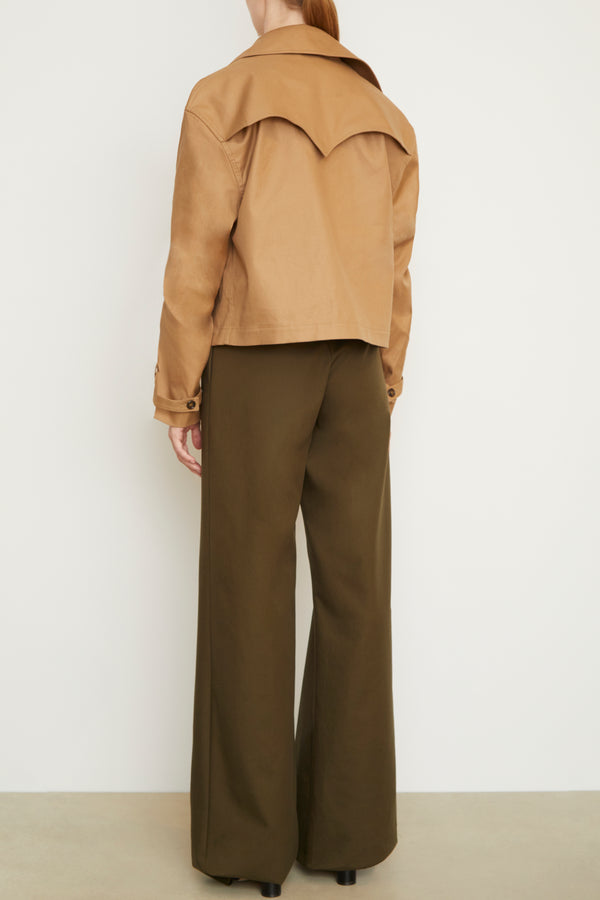 Brandon Maxwell The Vivienne Cropped Trench In Tan