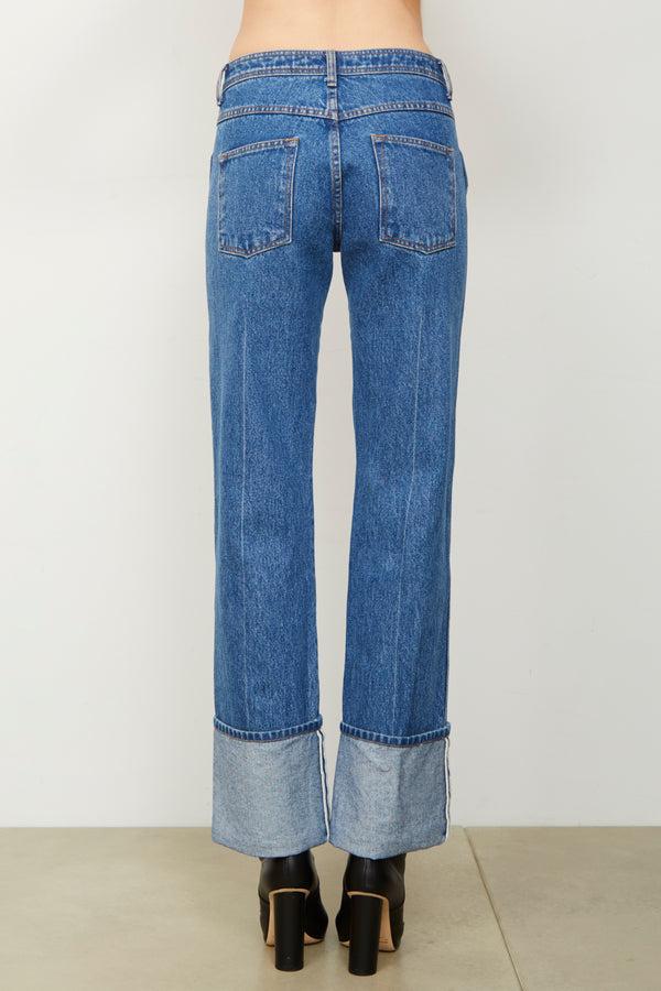 Brandon Maxwell The Alexa Cuffed Denim In American Blue