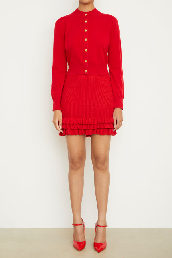 Brandon Maxwell The Aubrey Cashmere Cardigan In Red