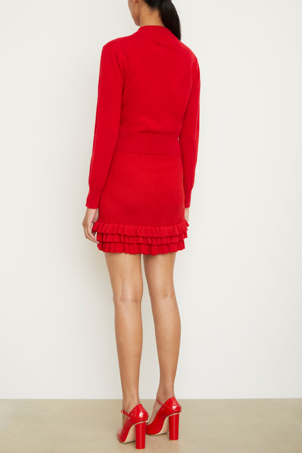 Brandon Maxwell The Aubrey Cashmere Cardigan In Red