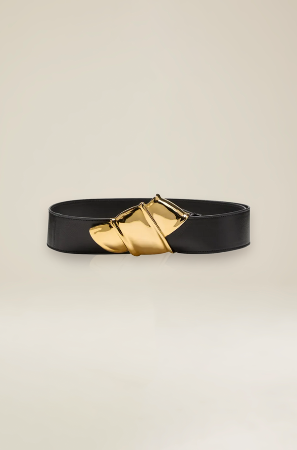 brandon maxwell The Courtney Belt in Black and Gold
